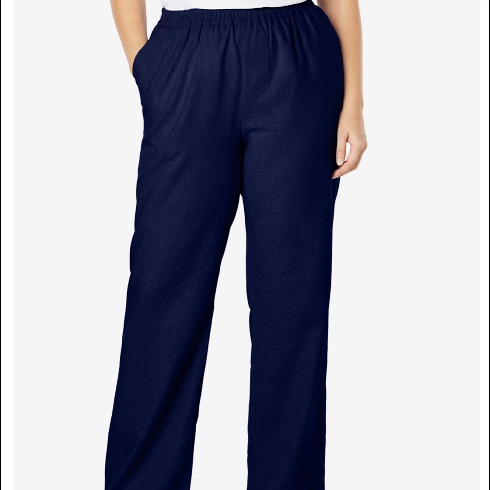 SOLDNavy trousers with comfort waistband i